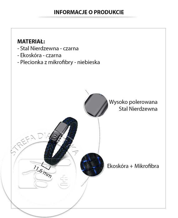 Bransoleta – INFO Medyczne CUKRZYCA 2 / DIABETES 2 – Black195