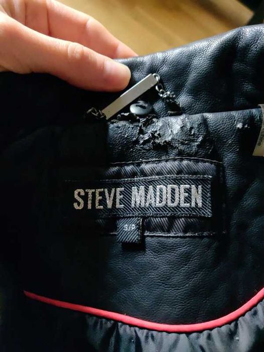 Czarna skórzana ramoneska Steve Madden rozmiar S