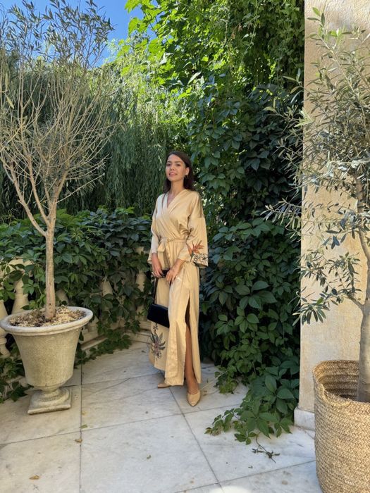 Кімоно  бежеве з візерунком Blackseatribe