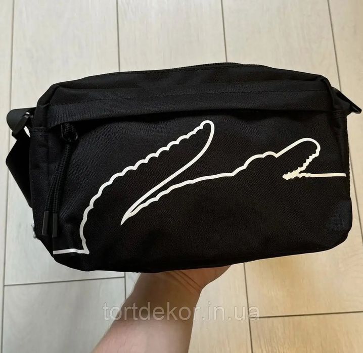 Сумка через плече Lacoste синя, чорна.
