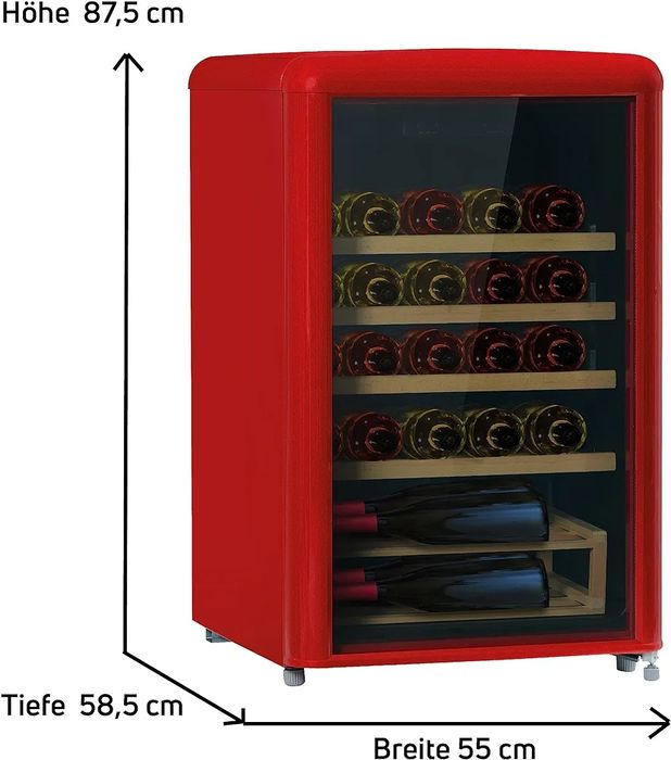 Nowa Winiarka Lodówka Chłodziarka na wino Amica Retro Czerwona WKR 341