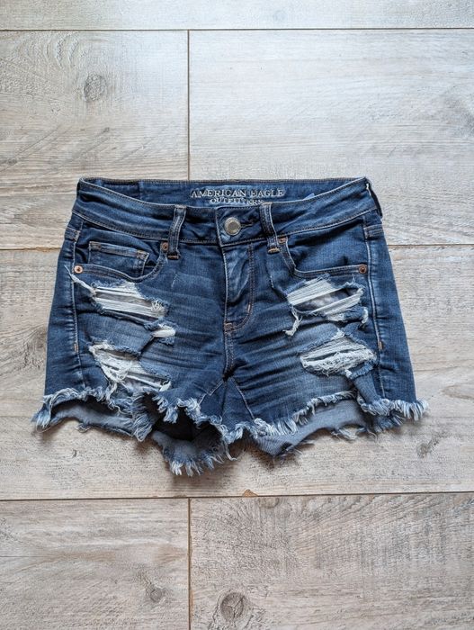 Spodenki szorty jeansowe w stylu y2k, American Eagle, rozmiar US 4 (36), stan bardzo dobry