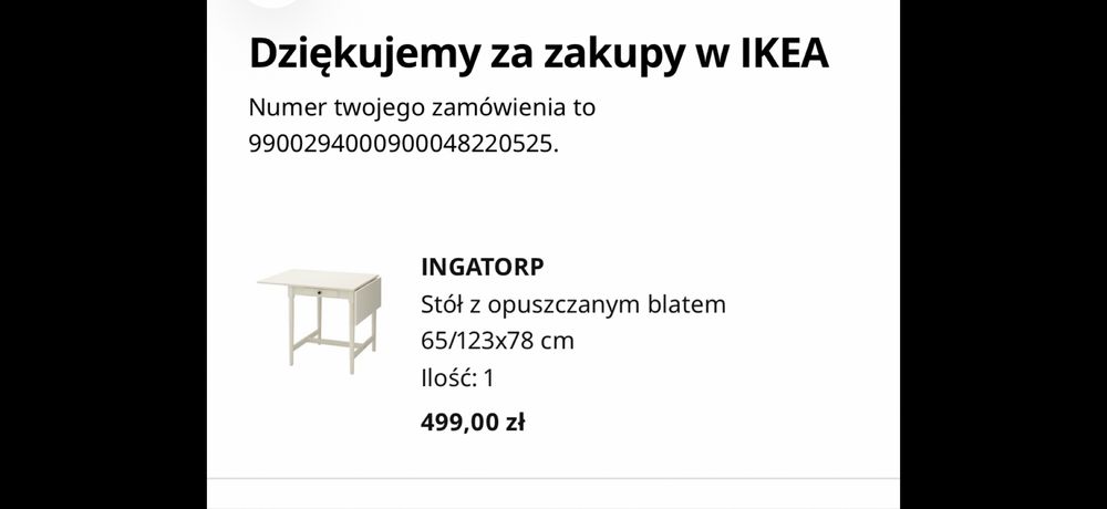 Stółrozkładany IKEA ingatorp