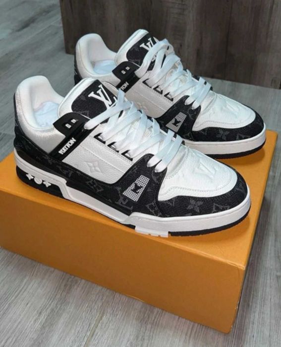 Louis Vuitton damskie buty nowe biale skorzane trampki Louis vuitton