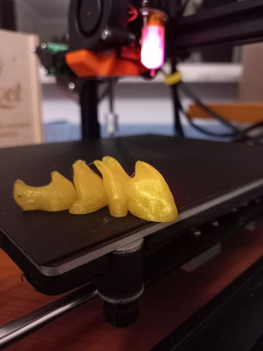 Żółty ruchomy smok | wydruk 3D