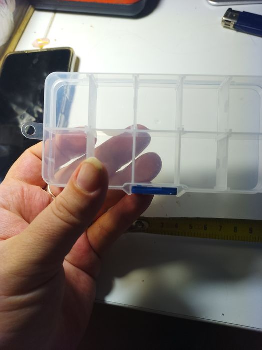 Органайзер пластиковий 10 комірок; висота 2см, ширина 6,5