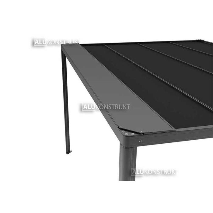 Pergola FIT Wolnostojąca 400x400 Grafit Oświetlenie LED z napędem