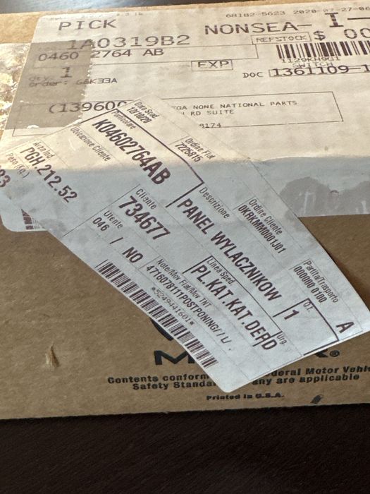 Panel włączników świateł Mopar 04602754AB – nowy, oryginał