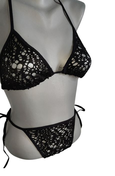 Piękne czarne bikini dwuczęściowy strój kąpielowy
