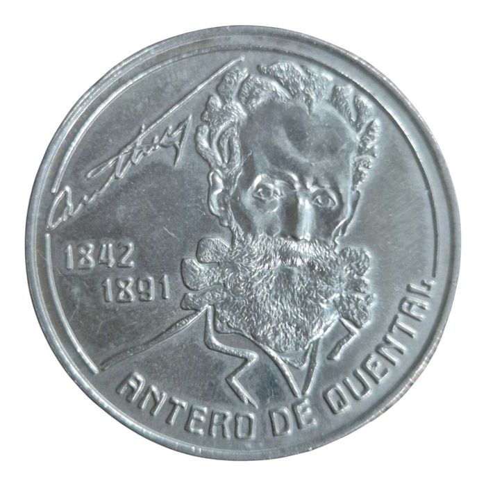 Portugal. Moeda 100 escudos Antero de Quental 1991