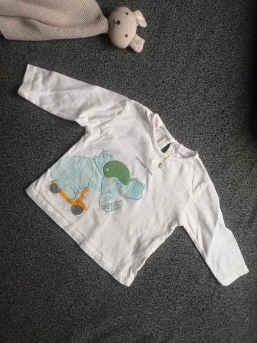 Zara bluzka nowa słonik r. 68cm 3-6m