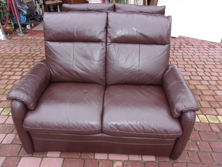 Dwie kanapy skóra brąz.Bdb stan