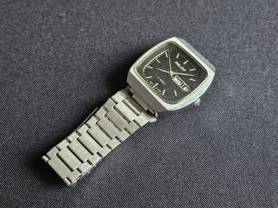 Zegarek POLJOT Kostka Czarny 17 Kamieni  Made in USSR - Oryginał