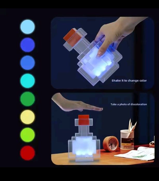 LED ліхтарик Зелье Minecraft Bottle Light game світлодіодна іграшка