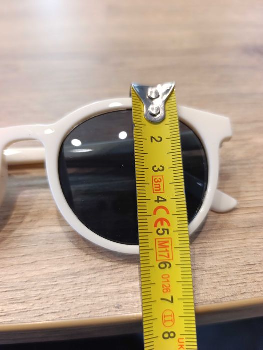 Okulary przeciwsłoneczne damskie ecru okrągłe retro vintage nowe