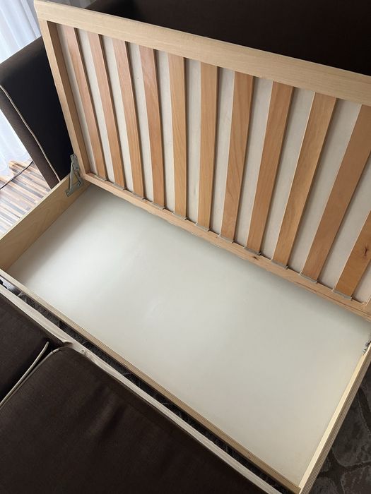 Sofa brązowa z funkcją spania