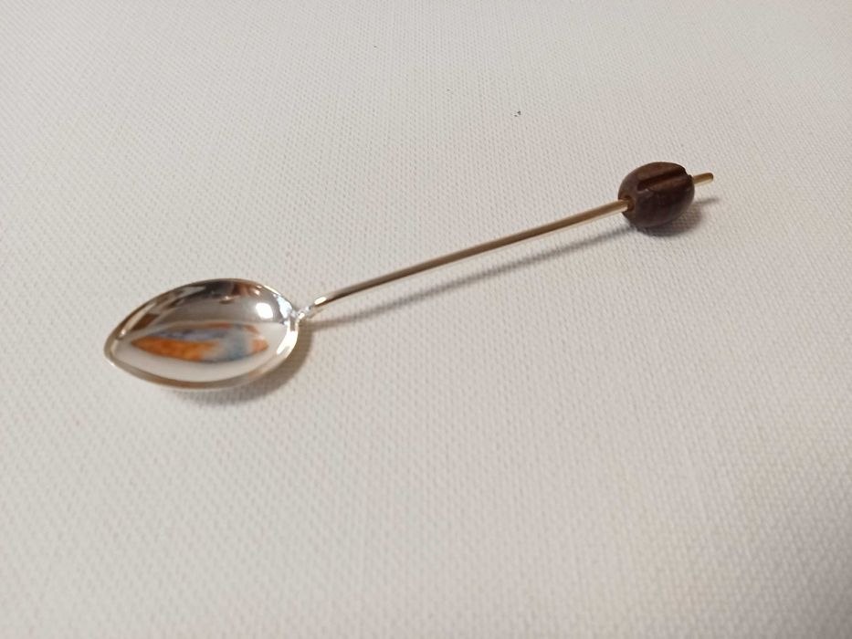 Colheres de Café em Prata com Aplicação  de grão de café