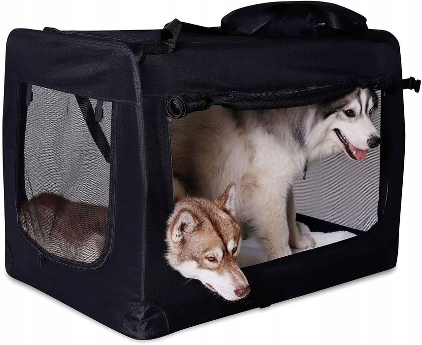 transporter dla psa czarny xxl 90 cm x 61 cm 65 cm