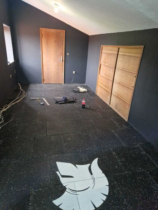 Piso borracha de ginásio