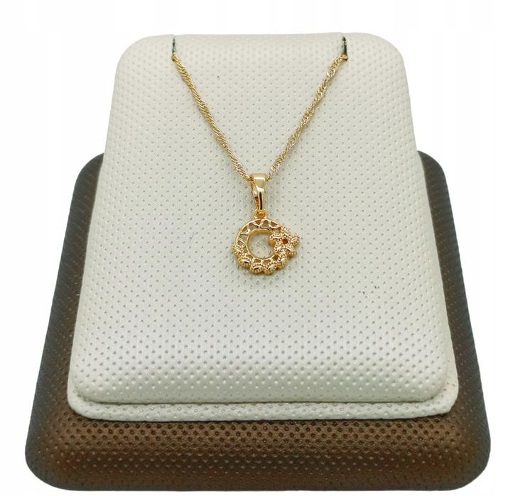 Złoty Naszyjnik Mały Kwiatek Pozlacany 18K --- N378