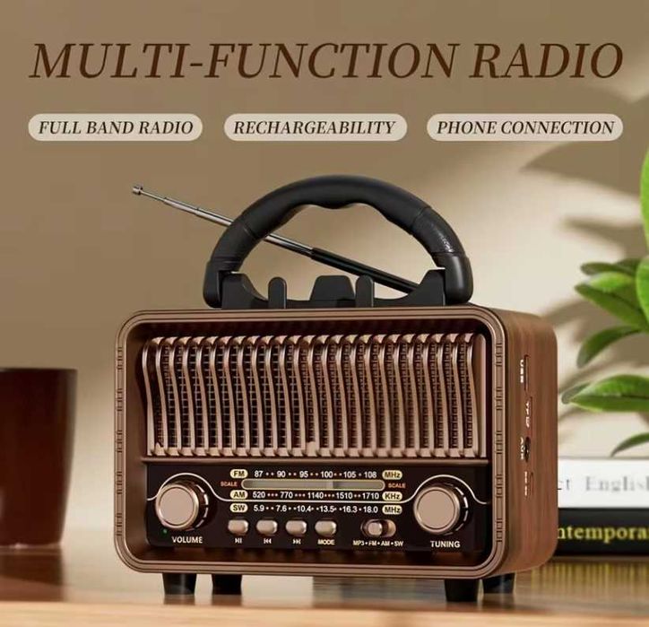 Вінтажний портативний бездротовий радіоприймач - AM/FM/SW
