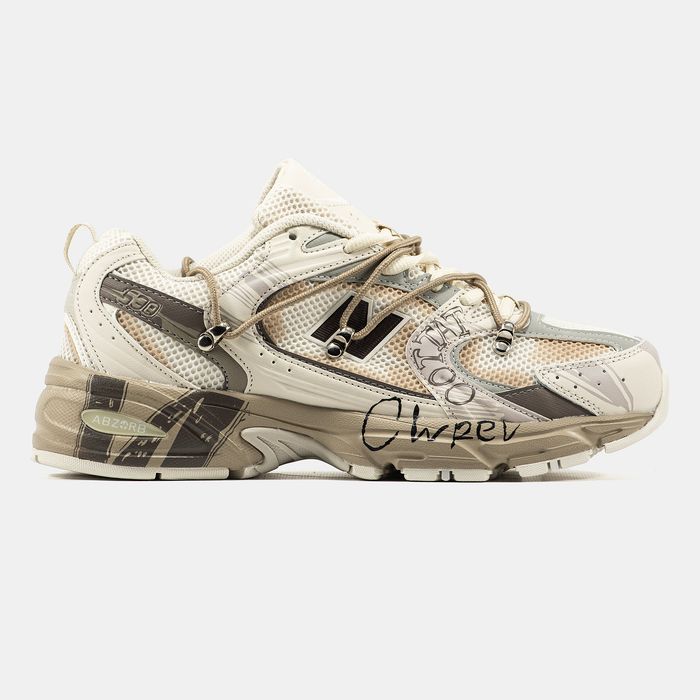 Кросівки Кроссовки  Balance 530 Beige Custom White Бежевый Белый Кастомный Бежевий Білий Кастомний Кросовки демісезон