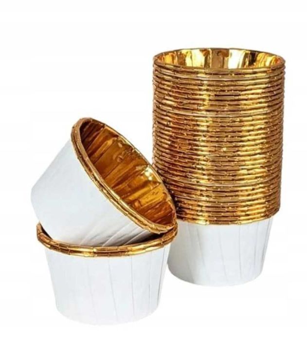 Foremki Papilotki na Muffinki do Pieczenia Babeczek 50 Sztuk białe