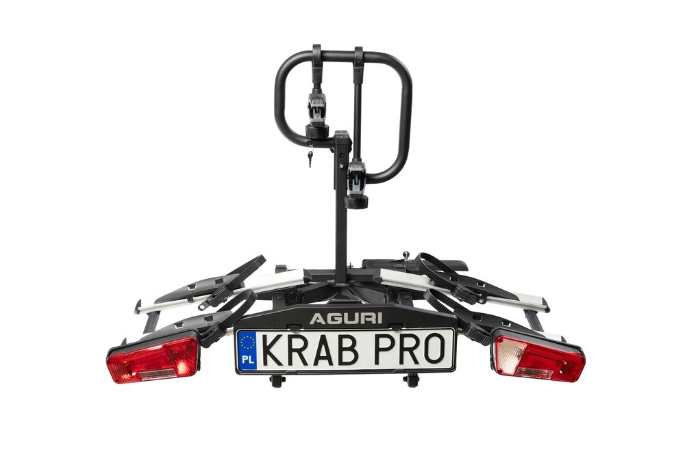 Bagażnik rowerowy platforma na hak Aguri Krab Pro 2 Silver na 2 rowery elektryczne E-BIKE