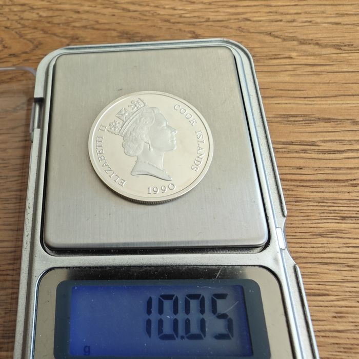 Srebro. 10 dollars 1990  Tygrys. Certyfikat