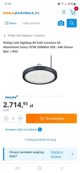 Lampy 2 szt Highbay philips BY121P