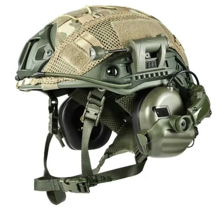 Каска балістична кевларова Fast NIJ IIIА навушники Earmor m32 plus