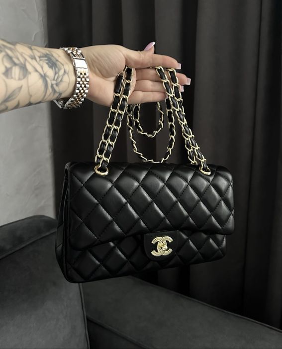 Сумка жіноча 1 в 1 чорна шкіра з лого