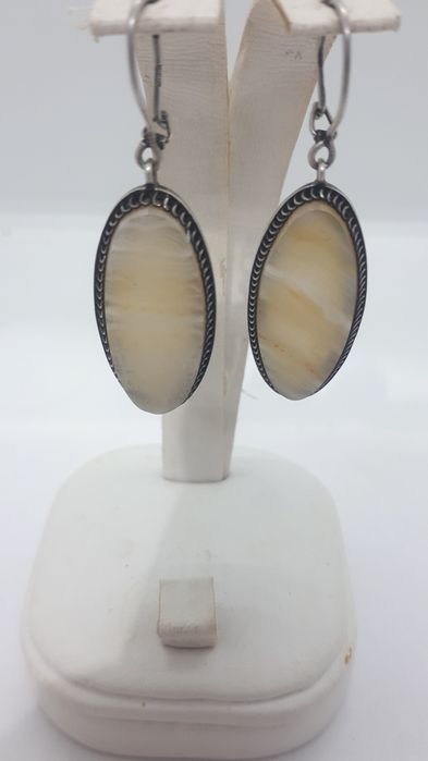 Серьги серебро875пр. Агат. Урал.