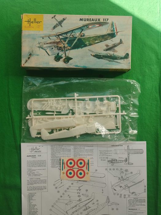 1/72 Heller L095 Les Mureaux 117 com decalques kit modelismo vintage