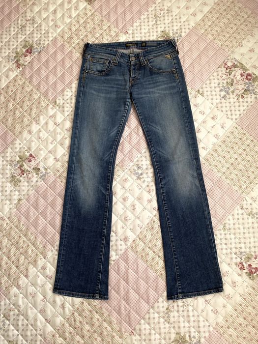 Szerokie jeansy flare niski stan S 36 replay premium vintage 90s 00s