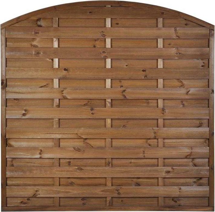 Płot osłonowy pełny z łukiem 180x180 Brąz Promocja