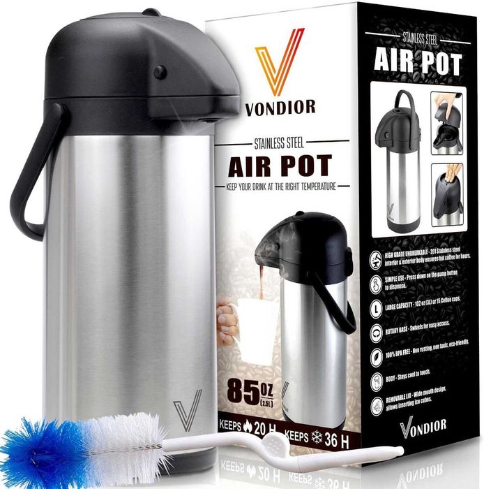 Vondior Dzbanek termiczny z pompką 1,9L stalowy termos