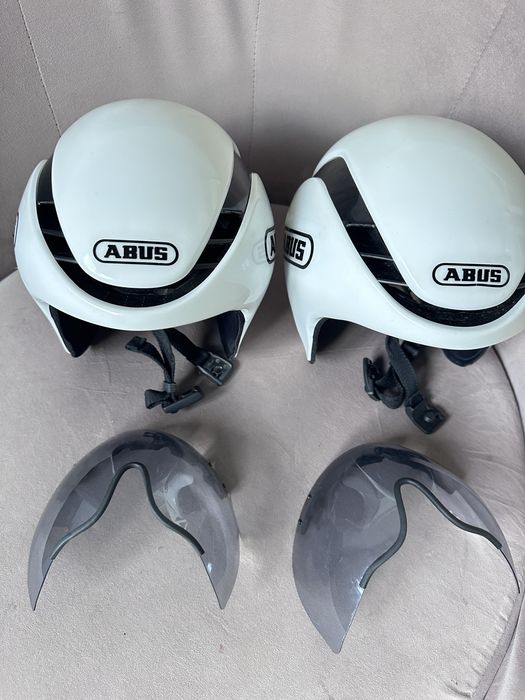 Kask czasowy / triathlonowy ABUS GameChanger TT  biały  z wizjerem