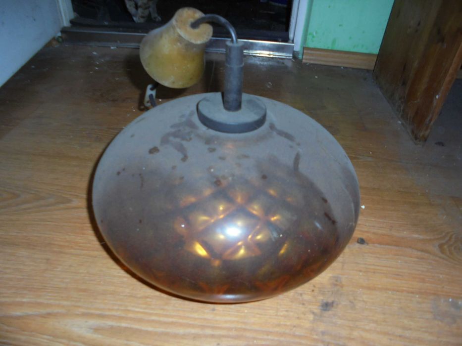Stara lampa klosz bursztynowy