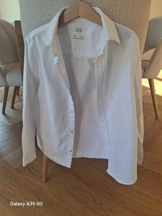 Zara Koszula biała chłopięca 128 cm