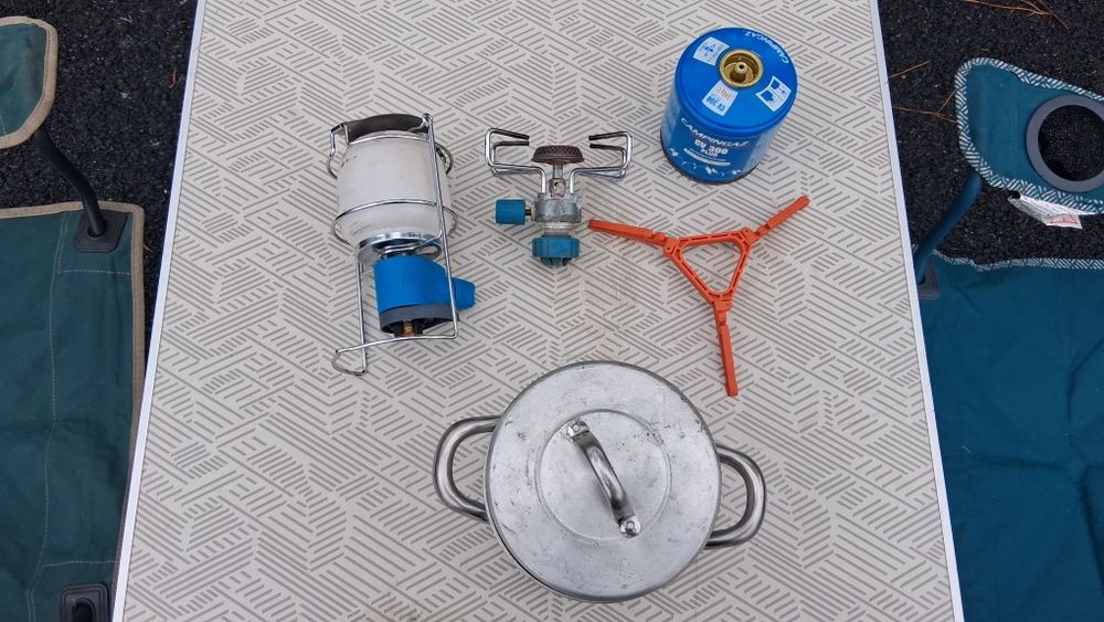 Fogão e lamparina camping gaz
