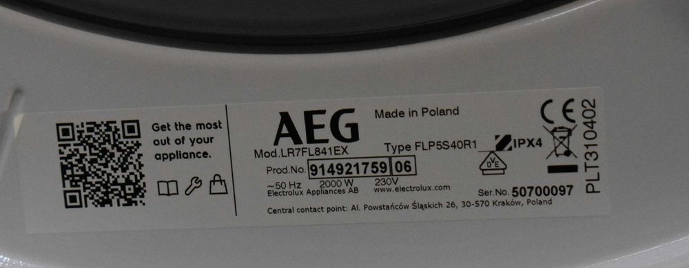 Pralka AEG 7000 Series ProStream 1-8kg LR7FL841EX