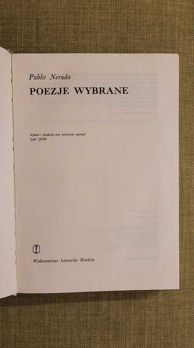 Pablo Neruda, Poezje wybrane
