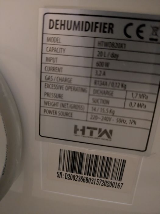 Desumidificador HTW 20L