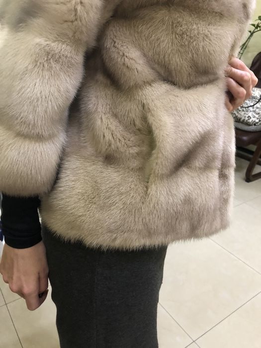 Норковый полушубок (жемчужная норка)