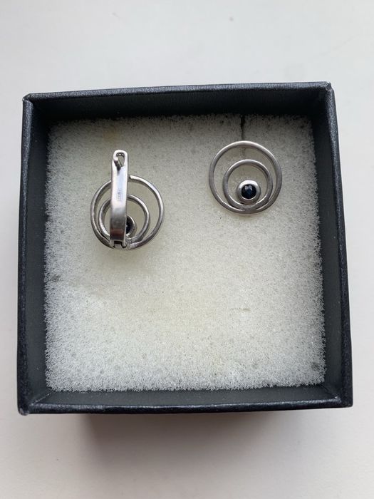 Серьги серебряные с сапфиром