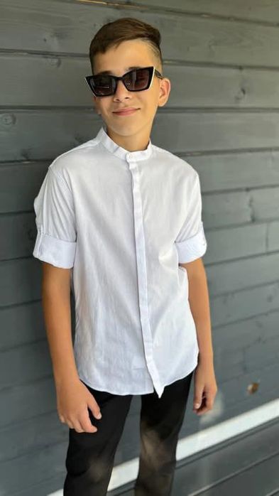 Біла сорочка на хлопчика, 158