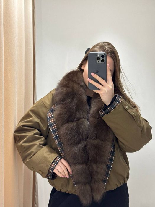 Парка натуральна хакі колір хутро