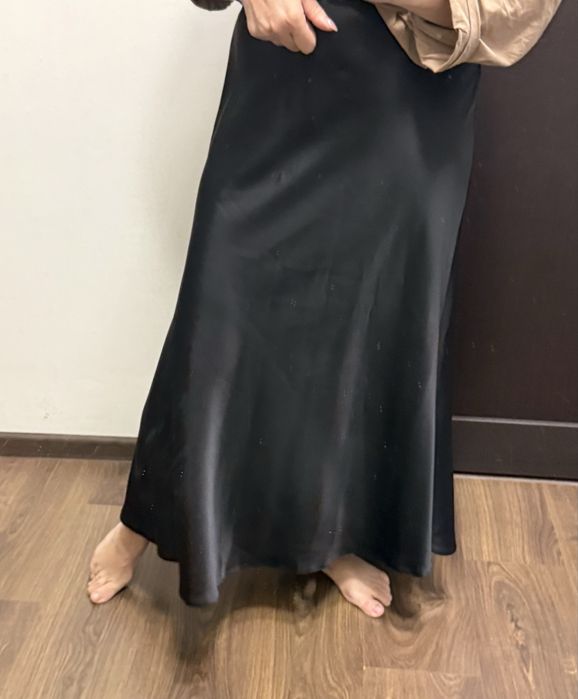Спідниця сатинова чорна, L-XL