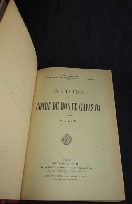 Livro O Filho do Conde de Monte-Cristo Jules Lermina 2 Volumes